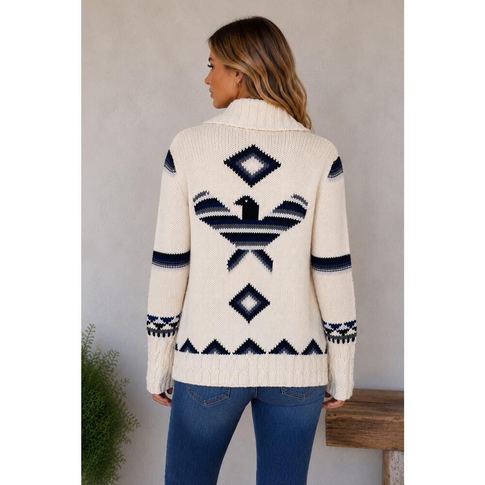 Chaser Revolve Chunky Knit Shawl Collar Open Cardigan Thunderbird Sweater